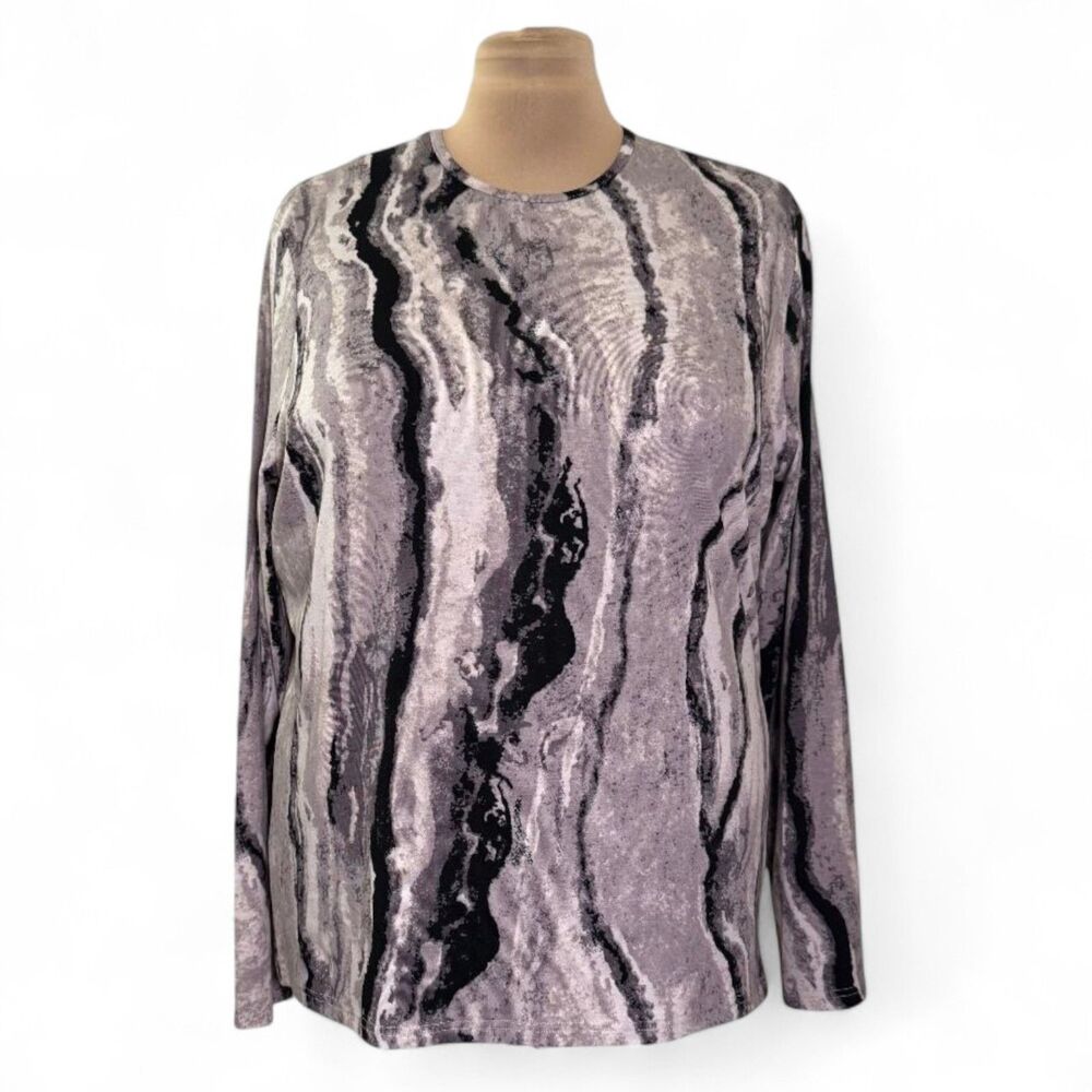 YAL New York Marble Waves in Purple Top, NEW With Tags! Size 3X
